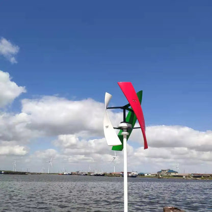 Vertical Axis Wind Turbine 3000W 48V 24V 12V Wind Generator VAWT Home Small Windmill Free Energy With MPPT Charging Controller