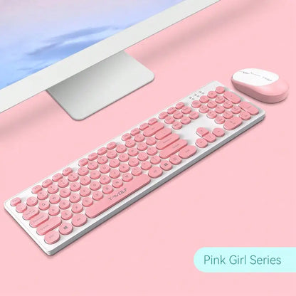 TF770 Keyboard and Mouse Set Wireless Office Business Macaron Chocolate Keyboard Mouse USB