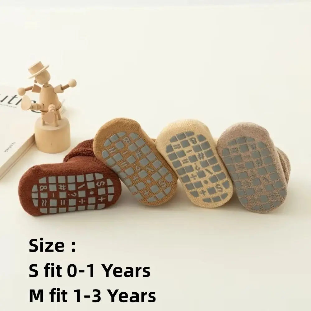Fashion 0-3Year Kids Woolen Socks Looped Winter Thick Warm Snow Floor Socks Velvet Lining Newborn Footwear Toddler Baby Socks