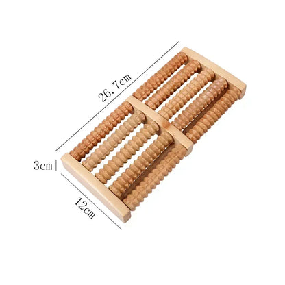 Wooden ten row large roller foot massager for hand massage household foot massager Relieves Fatigue Pain and Fasciitis Plantar