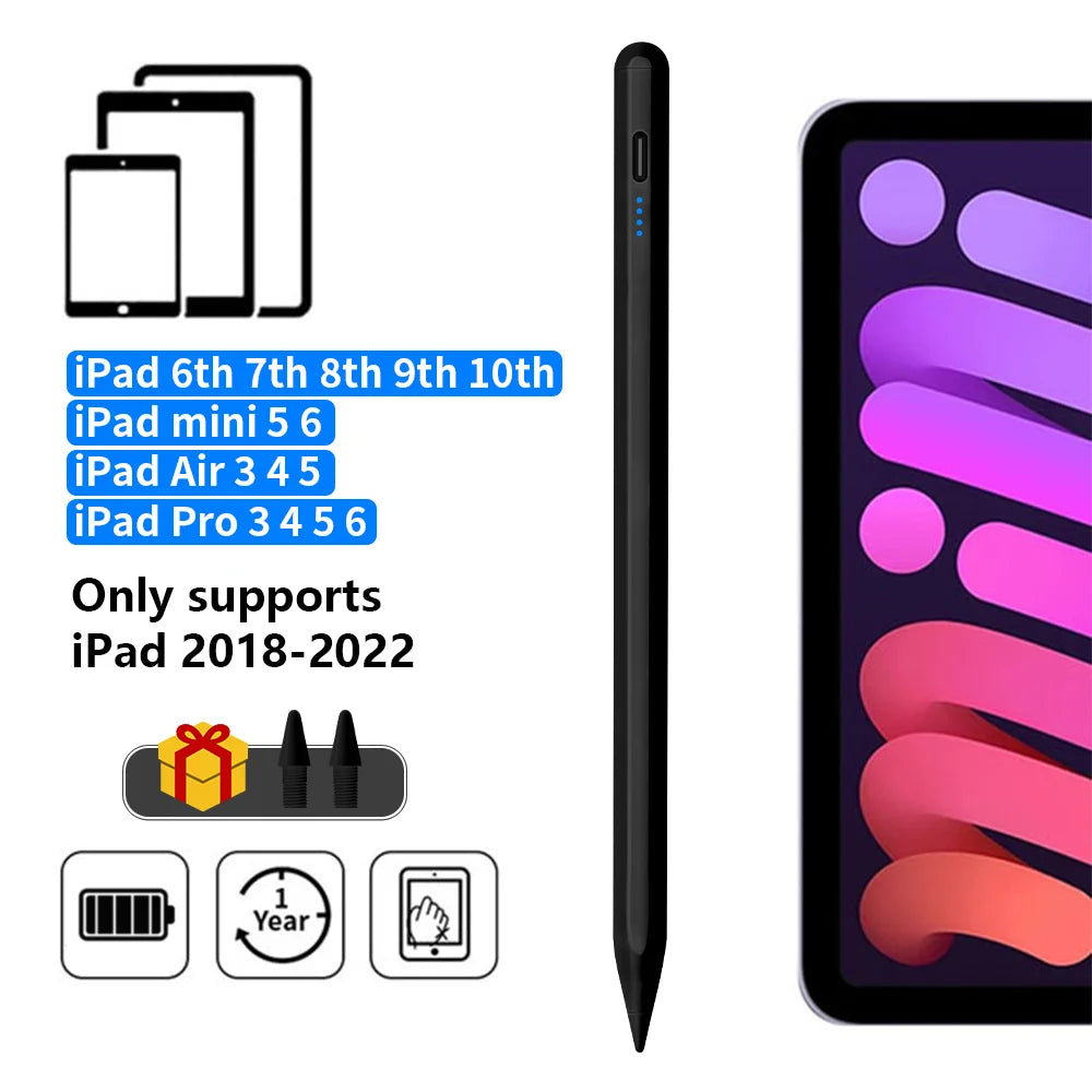 Stylus Pen for Apple Pencil with LED Power Indicators Palm Rejection Touch Pen for 2026 2025 2022 2021 2020 2019 2018 iPad Penci