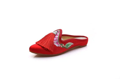 Embroidered Wedge Slippers | Vintage Boho-Style Sandals | Women's Casual Streetwear Footwear