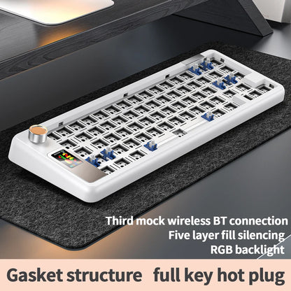 Hot-swappable Mechanical Keyboard Kit 3-Mode BT 2.4G Wireless RGB Backlit Gasket Structure for PC Laptop Gamers