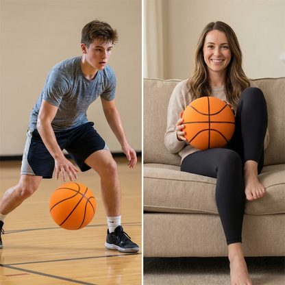 Weighted Silent Basketball 570g Size 7 and 450g Size 5 Standard Noiseless Basketball PU Foam Airless Indoor Training Quietly