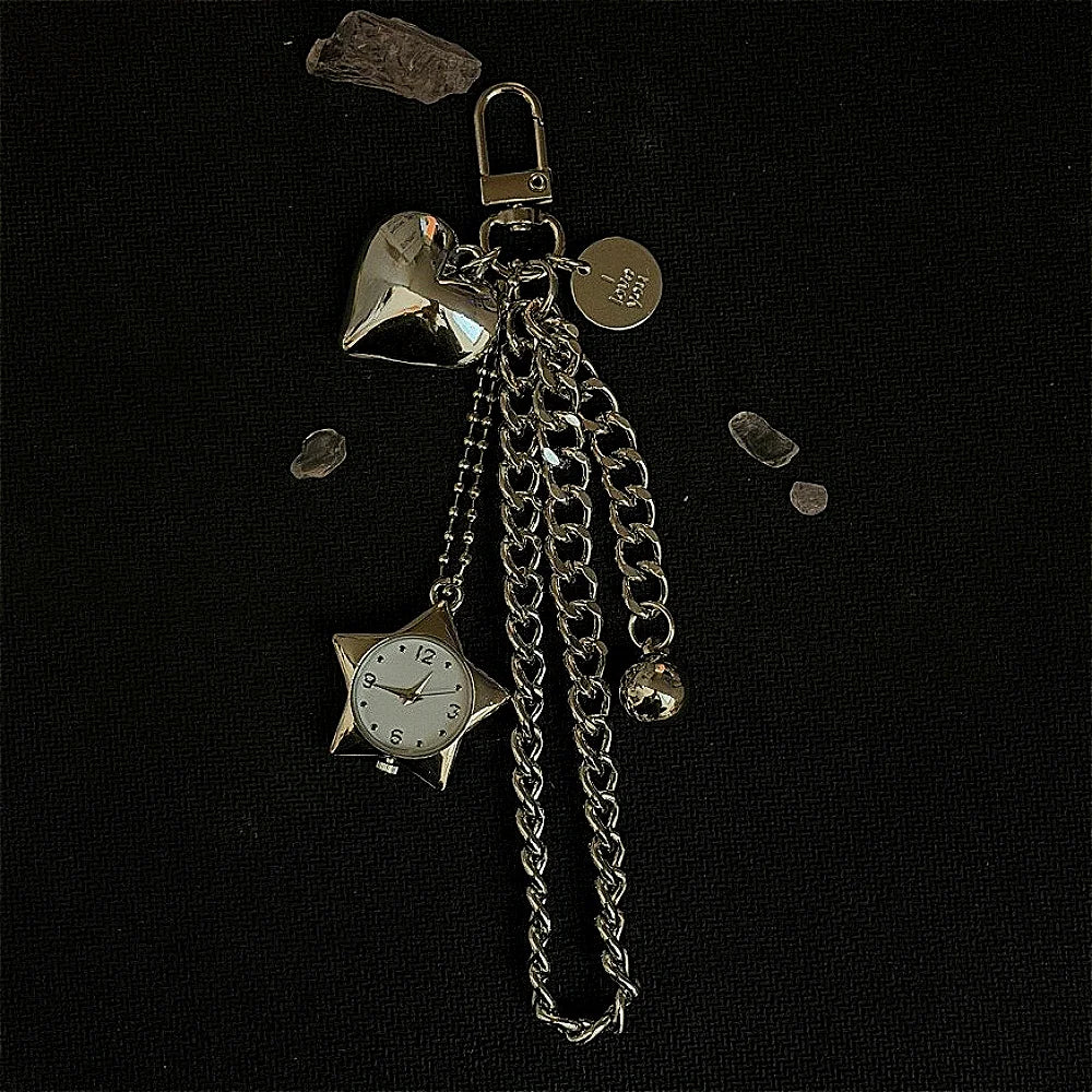 Original Hollow Heart Pocket Watch Chain Keychain Design Steampunk Clock Vintage Necklace Pendant Jewelry Watch Men Women Gift