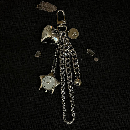 Original Hollow Heart Pocket Watch Chain Keychain Design Steampunk Clock Vintage Necklace Pendant Jewelry Watch Men Women Gift