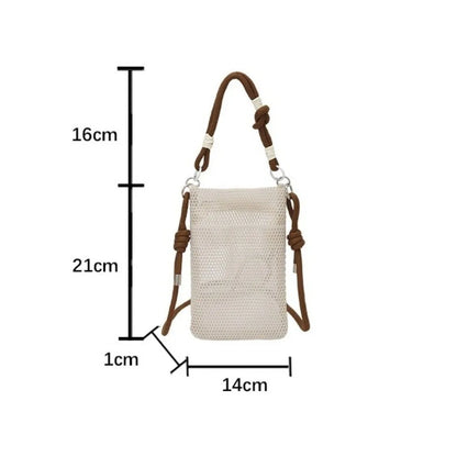 Casual Large Capacity Mesh Shoulder Bags Lightweight Mesh Crossbody Bags Mobile Phone Bag