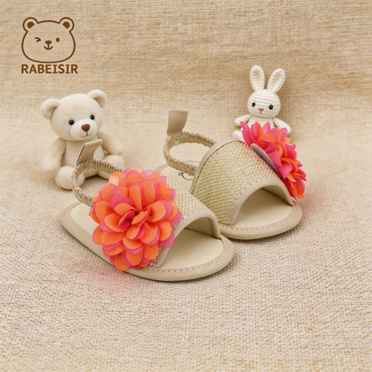 Girls' Front-Walking Shoes for Spring and Summer Baby Sandals 0-6-12-18 Months