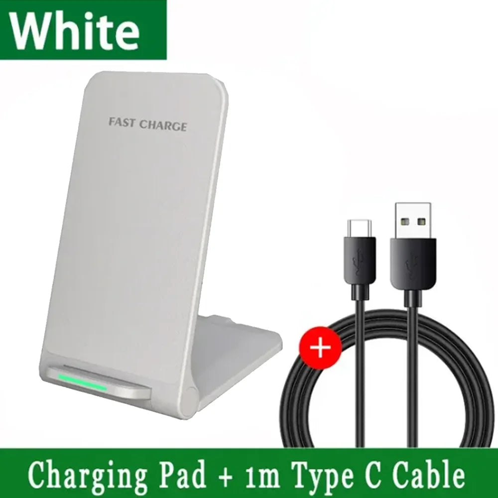 Wireless Fast Charger For IPhone17 16 15 14 13 12 ProMax11 Stand Fast Charging Charger for Samsung Note 20/10 S24 Ultra Foldable