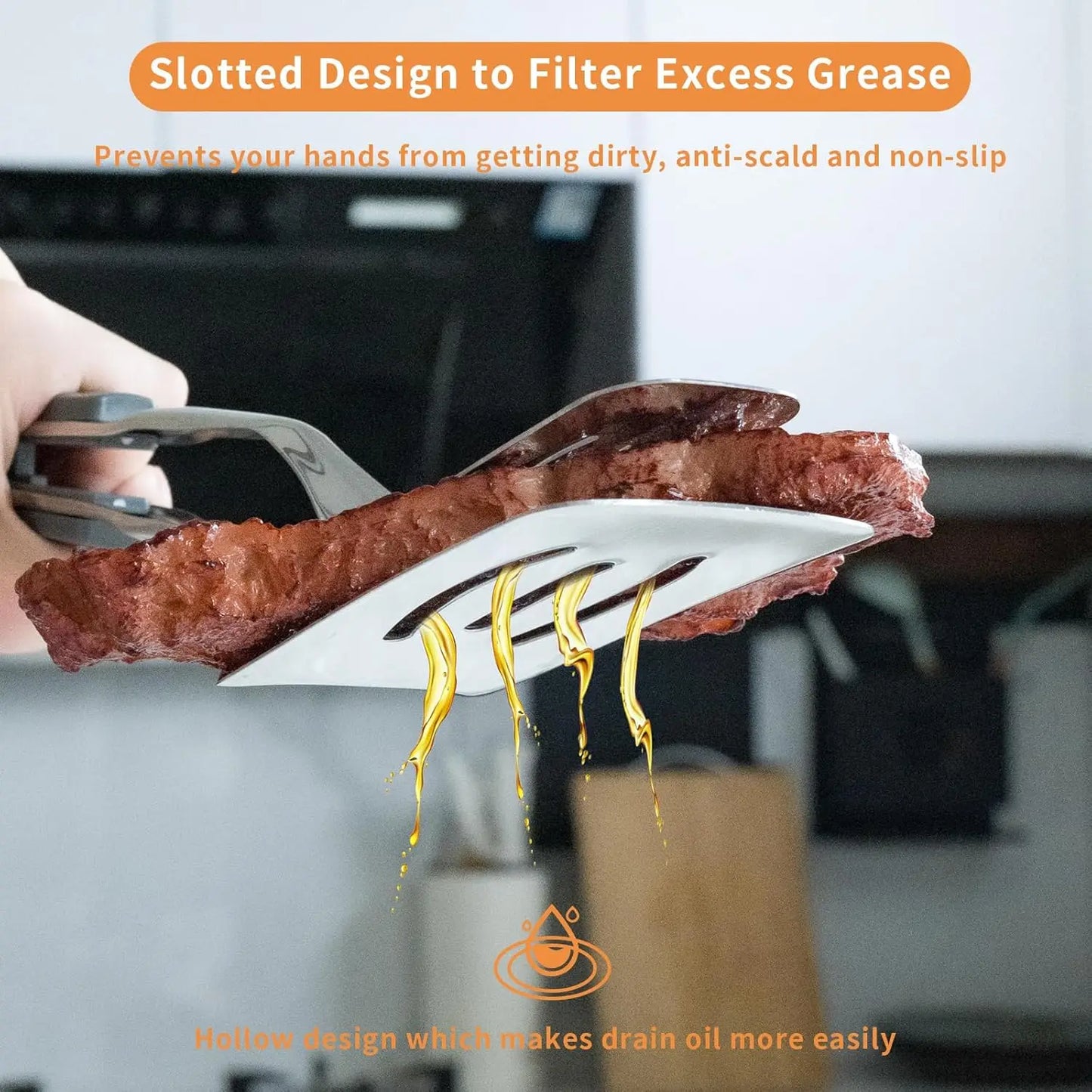 Stainless Steel Steak Clip Egg Flipper Spatula Barbecue Meat Clamp Flipping Bread Steak Fish Clip Spatula Kitchen Cooking Tongs