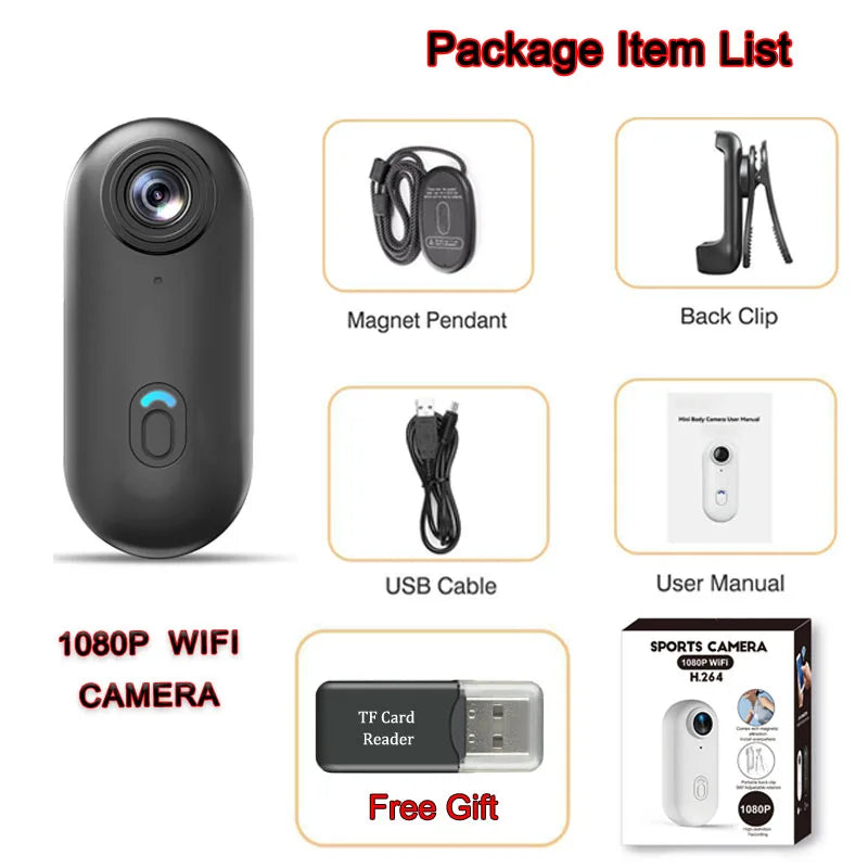 4K HD Motorcycle Mini Recorder Finger WIFI Action Camera Lightweight POV Motorcycle Road Sport Cam Bicycle Vlog Pet Body Camera
