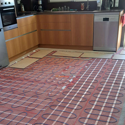 Radiant Electric Floor Quickly Heating System With Required Wifi Programmable Thermostat Includes Sensor Red Or White  Warm Mat