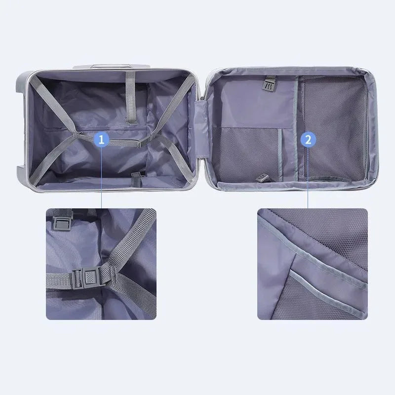 Children Travel Suitcase with Seat Design Kids Trolley Case Multifunctional Stroller Suitcase Can Sit and Ride Carry on Luggage