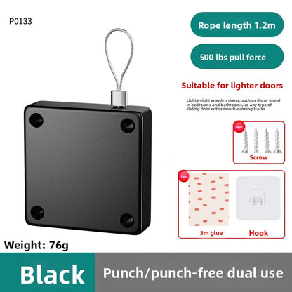 Door Closer Automatic Closing Sliding Latch No Punching Automatic Door Lock for Sliding Mesh Closer Closed for Refrigerator