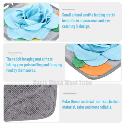 Pet Snuffle Mat For Dogs Rabbit Pet Feeding Foraging Trainingpad Bunny Blanket Toys Puzzle Dogs Toy Dispenser Rabbits