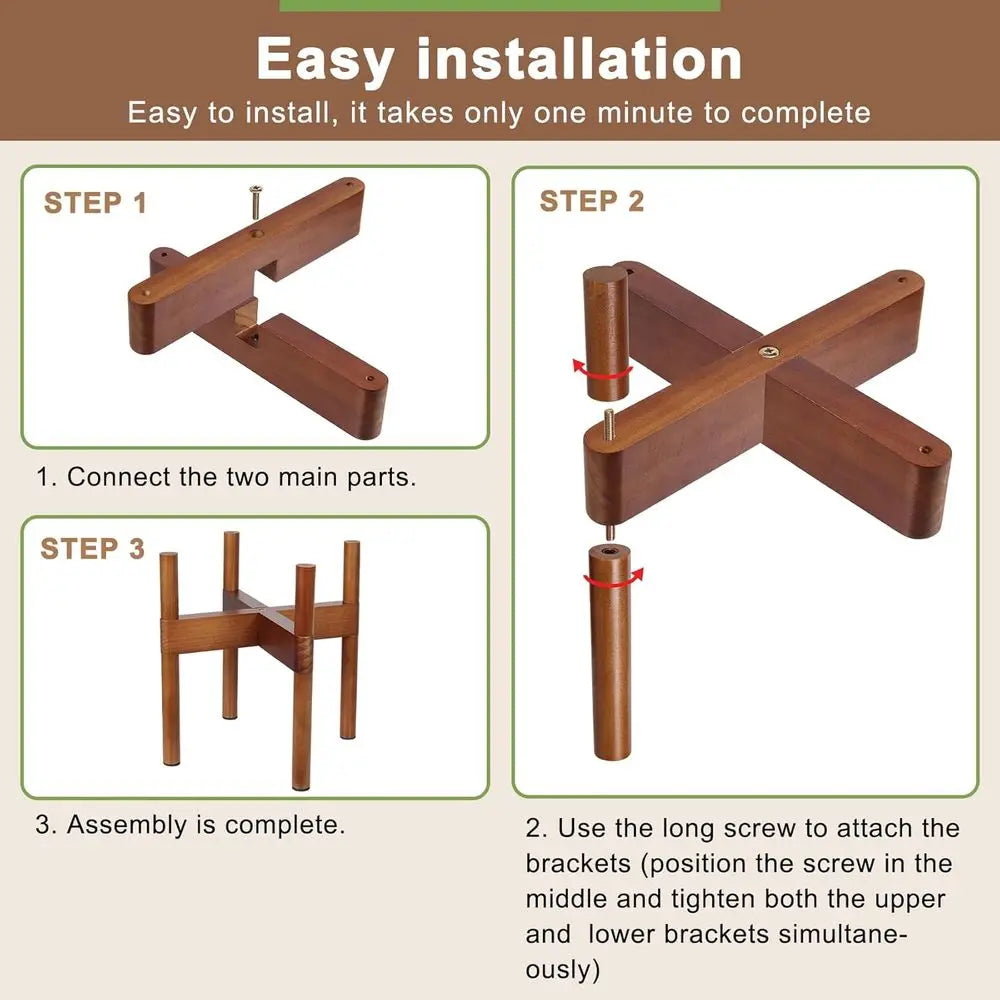 Indoor Wooden Plant Holder, Modern Tall Stand for 5-8 Inch Pots, Suitable for Living Room, Garden, and Balcony