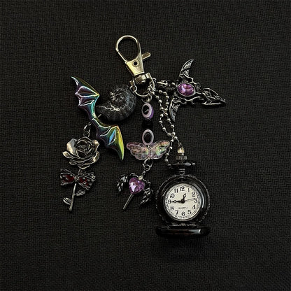Original Hollow Heart Pocket Watch Chain Keychain Design Steampunk Clock Vintage Necklace Pendant Jewelry Watch Men Women Gift