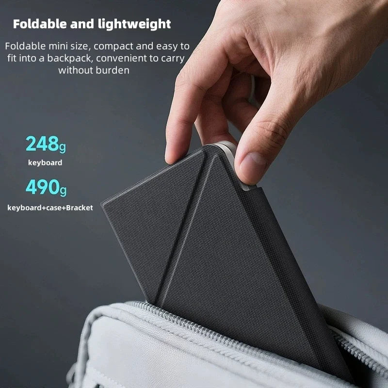 Folding Magnetic Bluetooth Keyboard with Touchpad External Wireless Stand Holding Keyboard for Ipad/iphone/android/windows Kit