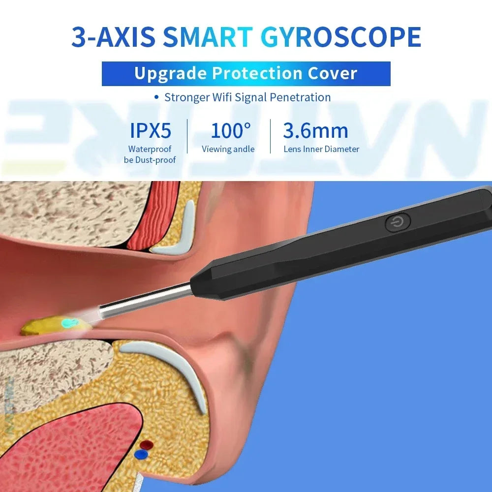 Home Use Portable Wifi Otoscope Camera Ear Wax Remover Intelligent Electric Visual Ear Cleaner Ear Wax Cleaner