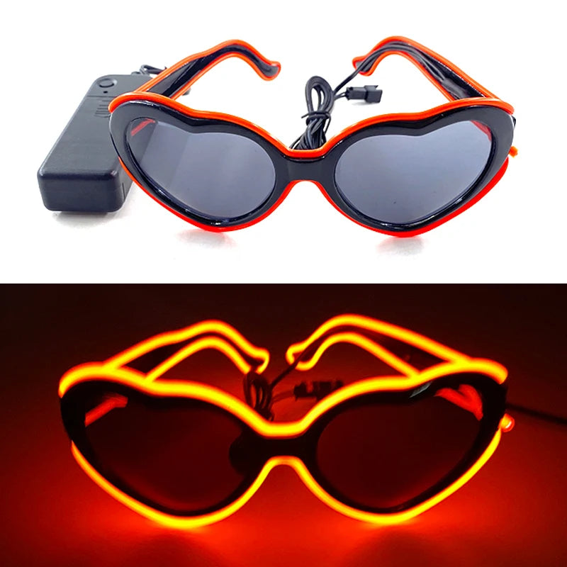 1PC Light Up LED Glasses Glow Sunglasses EL Wire Neon Glasses Glow in The Dark Party Supplies Neon Party Favors for Adults
