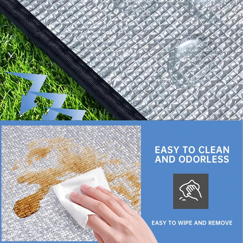 Outdoor Camping Foam Foil Mat Portable Moisture-proof Pad Picnic Beach Mat Aluminum Insulation Sleeping Pad Camping Supplies