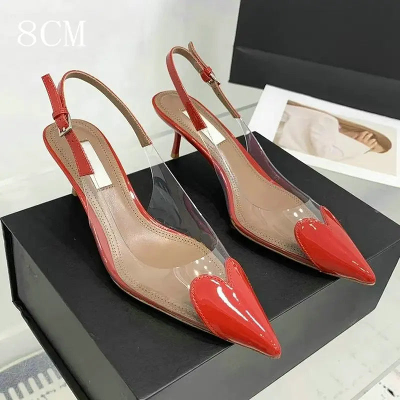 2026 New  High Heels Pvc Transparent Sandals Women'S Pointed-Toe Sexy Single Shoes