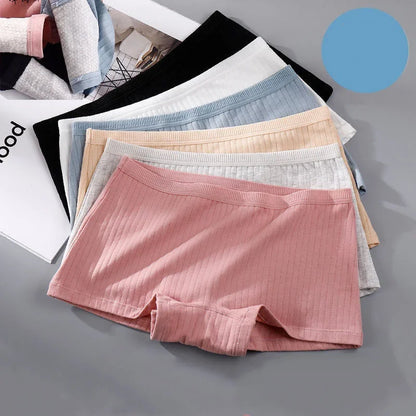 2Pcs Women Solid Cotton Boyshorts Female Soft Big Size Underwear Safety Pants Ladies Briefs Lingerie
