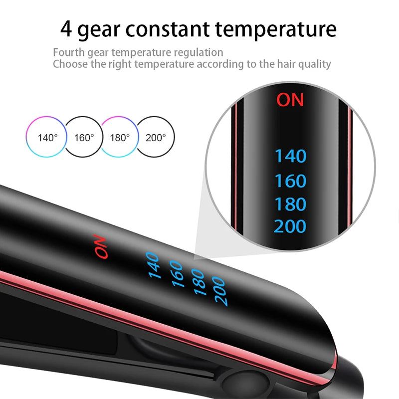 Professional Hair Straightener Ceramic Fast Heat-Up Negative Ion Electric Hair Flat Iron Lcd Display Hair Straightener