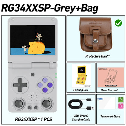 Anbernic RG34XXSP 3.4-Inch IPS Linux 64-bit Game Console H700 Quad-Core 1GB Retro Game Player HD-Connect To TV RG 34XXSP 3300mAH