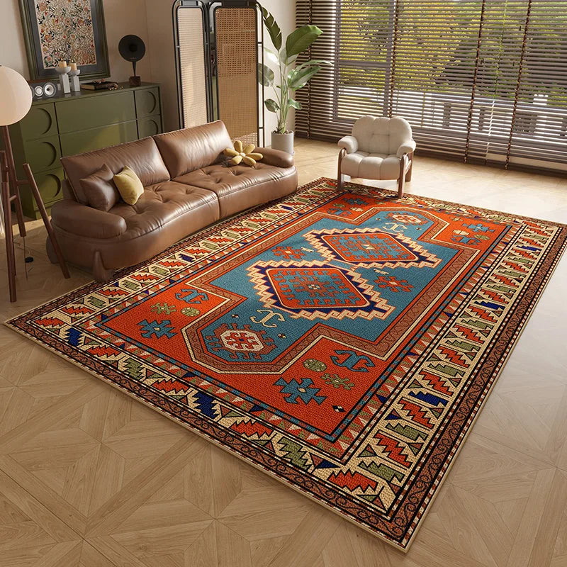 Persian Style Carpets for Living Room Anti-slip Cloakroom Rug American Bedroom Decor Retro Carpet Washable Study Soft Floor Mat