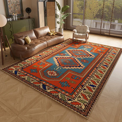 Persian Style Carpets for Living Room Anti-slip Cloakroom Rug American Bedroom Decor Retro Carpet Washable Study Soft Floor Mat