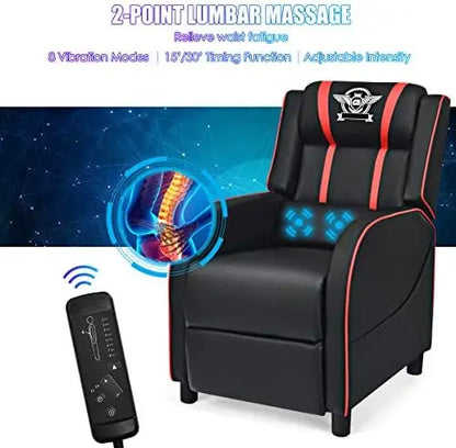 （Local US Inventory）Adjustable Massage Gaming Recliner Chair for Adults Ergonomic Leather Lounge a with Footrest Remote Control