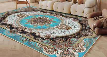 Ethnic Style Bedroom Decor Retro Carpet Light Luxury Carpets for Living Room Washable Lounge Soft Floor Mat Anti-slip Study Rug