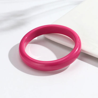 Fashion Pink Acrylic Rivets Round Bangle Bracelets for Women Novelty Geometric Chunky Cuff Bangles Y2K Jewelry Gifts Accessory