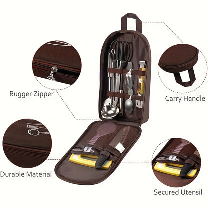 Outdoor Cooking Bag Camping Storage Bag PortableCooking Utensil Organizer Storage Pouch Picnic Bag  Utensil Storage Pouch