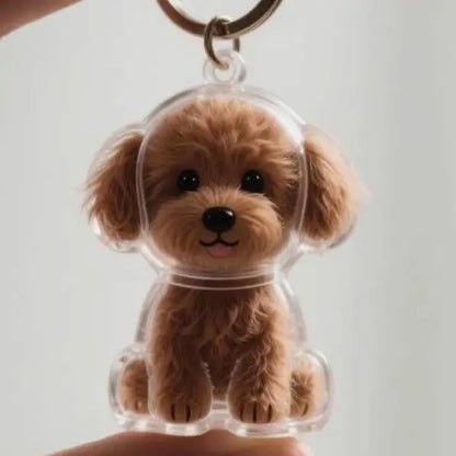 Animal Zinc Alloy 3D Pet Keychain Charm | DIY Dog Hair Storage Pendant | Bag & Keyring Accessory