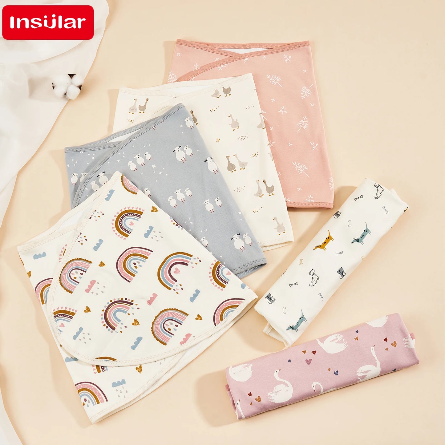 Bilayer Baby Wrap Blanket Newborn Baby Swaddle Tie Anti Startle Jump Blanket Summer Thin Cotton Soft Diaper Changing Blanket