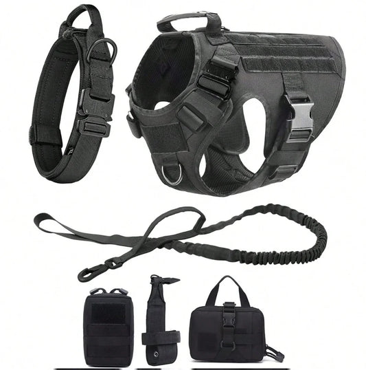 Tactical Vest Pet German Shepherd Golden Retriever Tactical Training Dog Harness and Leash Set For All Breeds Dogs