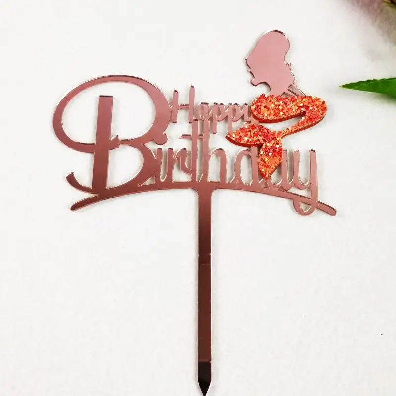 Mermaid Cake Decoration Kawaii Doll Mermaid Birthday Cake Toppers Girls Happy Birthday Party Supplies Creative Dessert Supplie