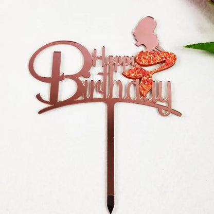 Mermaid Cake Decoration Kawaii Doll Mermaid Birthday Cake Toppers Girls Happy Birthday Party Supplies Creative Dessert Supplie