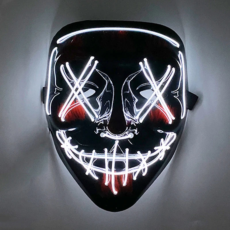 1 pcs Attractive Neon EL Wire Mask  More Colors For Choice Luminous LED Purge Mask Adult Cosplay Prop For Night Glow In The Dark