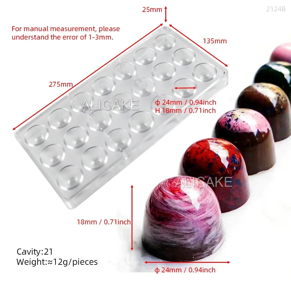 1Pcs Chocolate Molds Polycarbonate Candy Flowers Cube Oval Shape Confectionery Pans Trays Acrylic Baking Utensils Pastry Mould