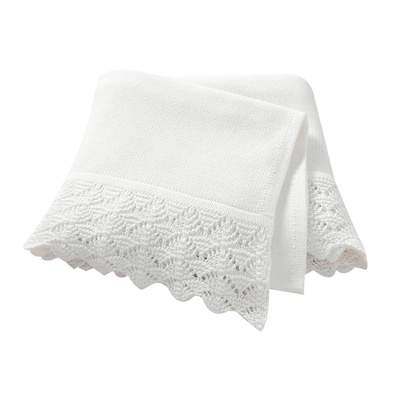 Infant Cotton Baby Blanket Knit Newborn Boy Girl Bedding Quilt Fashion Hollow Out Solid 90*70CM Toddler Swaddle Wrap Super Soft