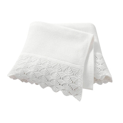 Infant Cotton Baby Blanket Knit Newborn Boy Girl Bedding Quilt Fashion Hollow Out Solid 90*70CM Toddler Swaddle Wrap Super Soft