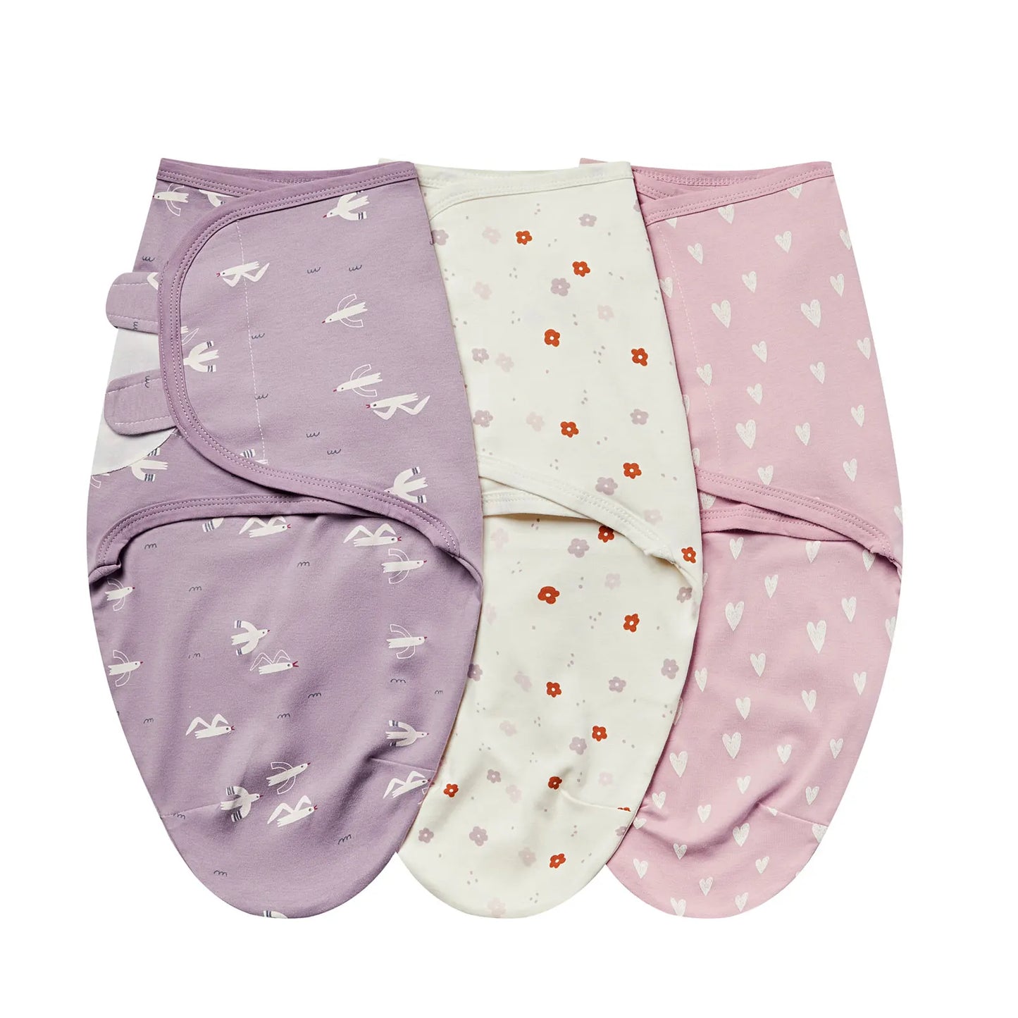 3Pcs Cute Newborn Baby Blankets Swaddles Set 100%Cotton Boys Girls Adjustable Swaddle Infant Swaddle for 0-6 Month