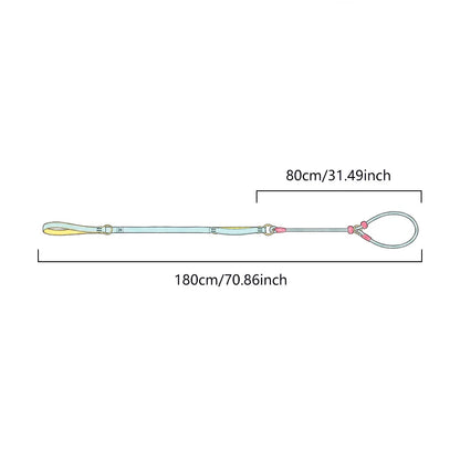 Double Handle Pet Dog Training Round Rope Light Weight Nylon P Chain Adjustable for Small Medium Dogs Walking Leash Pet Supplies