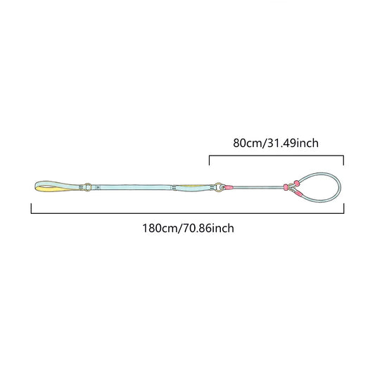 Double Handle Pet Dog Training Round Rope Light Weight Nylon P Chain Adjustable for Small Medium Dogs Walking Leash Pet Supplies