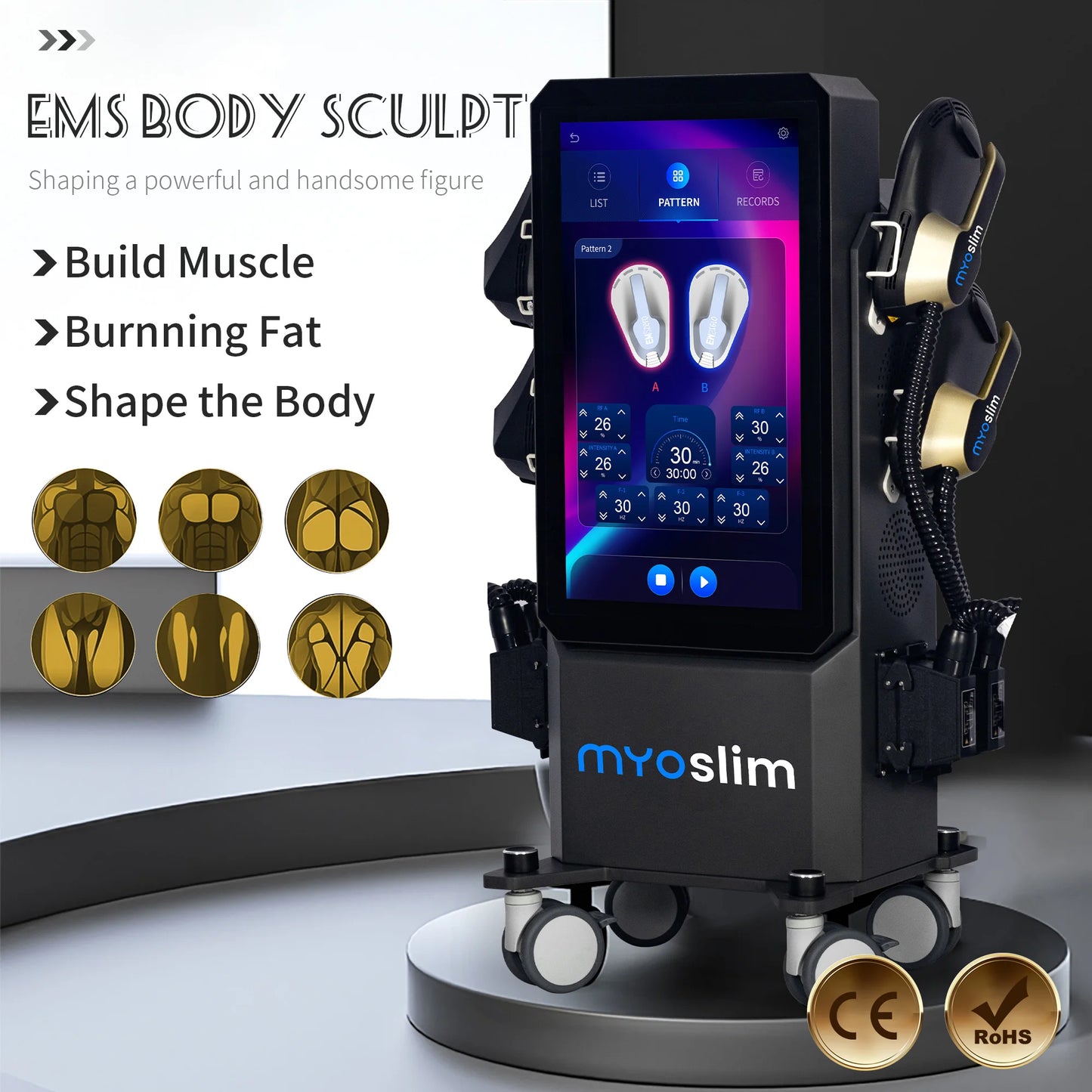 MYOslim PRO 6500W NEO EMS+EMT RF Nova Slimming Sculpt Equipment EMS Pelvic Muscle Stimulator For Full Body Shaping