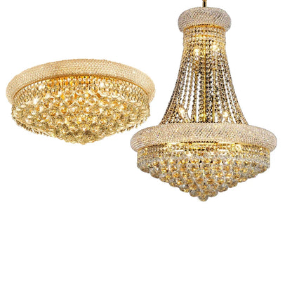 Gold Luxury Crystal Chandelier Lights 3000K 4000K Dimmable Chandeliers, Home Decor Hanging Lamps for Villa Duplex High-ceiling