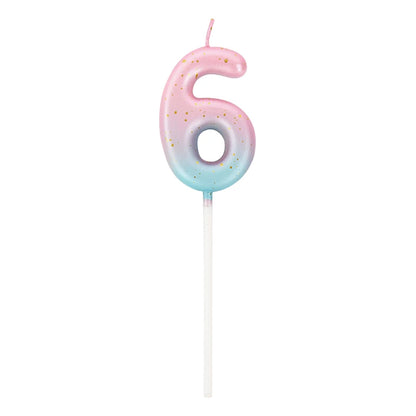 Gradient Cake Candles 0-9 Number Cake Topper Ins Birthday Cakes Toppers Birthdays Party Cupcake Decoration DIY Baking Supplies